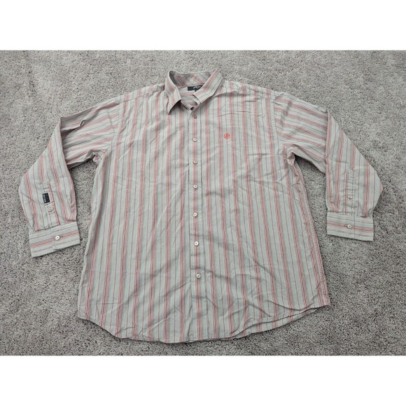 Sean John Button Up Shirt Mens 2XB Big‎ Long Sleeve Logo Striped Casual - Picture 1 of 8